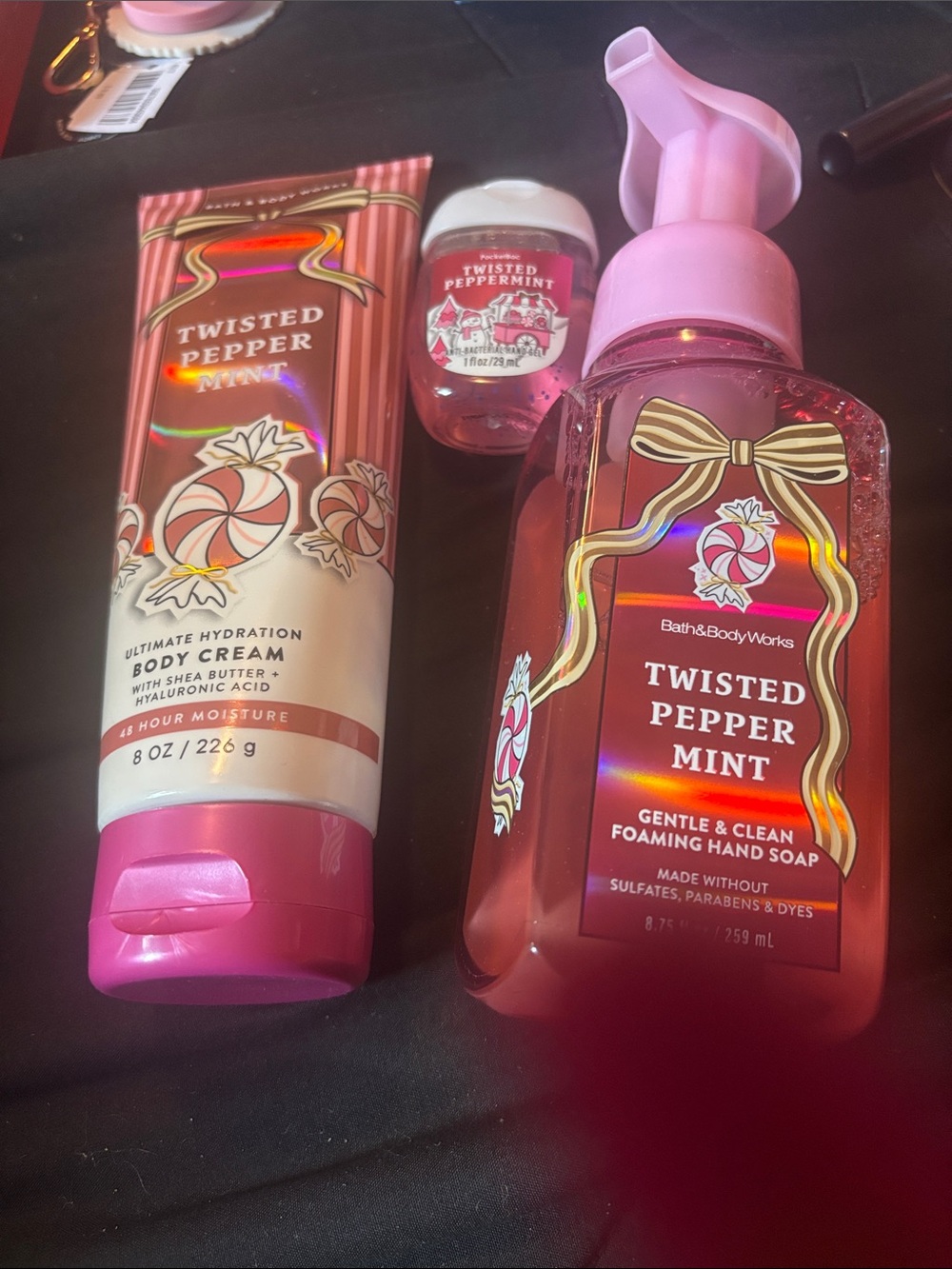 Bath & Body Works Twisted Peppermint Hand Soap & Lotion Set - Pink
